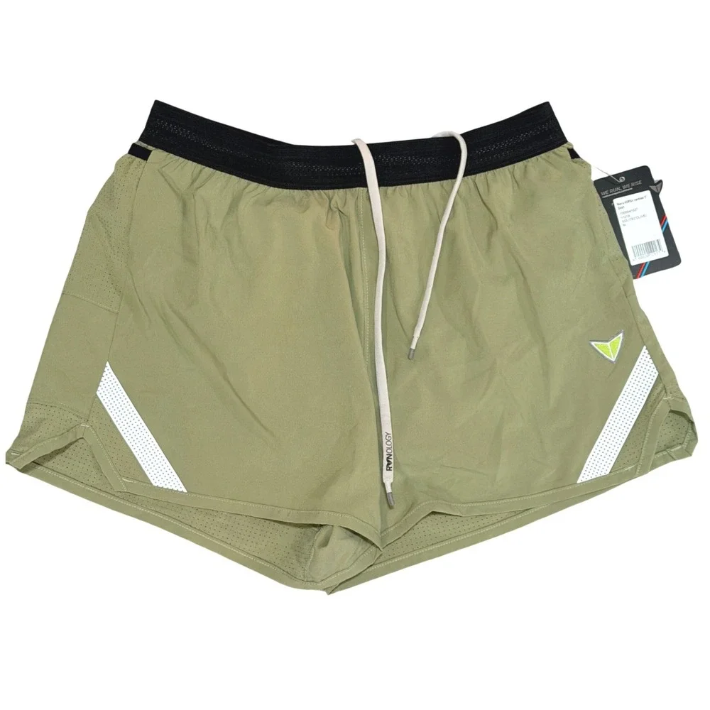 Korsa Running Shorts Mens Medium Olive Green Performance Road Runner Sports NWT